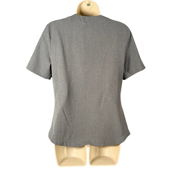 Cuddl Duds Scrub Top Womens XS Heather Gray Split Neck Short Sleeve ClimateRight - Picture 4 of 15